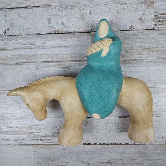 Vintage 1990 Pottery 'Flight Into Egypt" Holy Family On Donkey Signed Jack Black - Picture 5 of 12